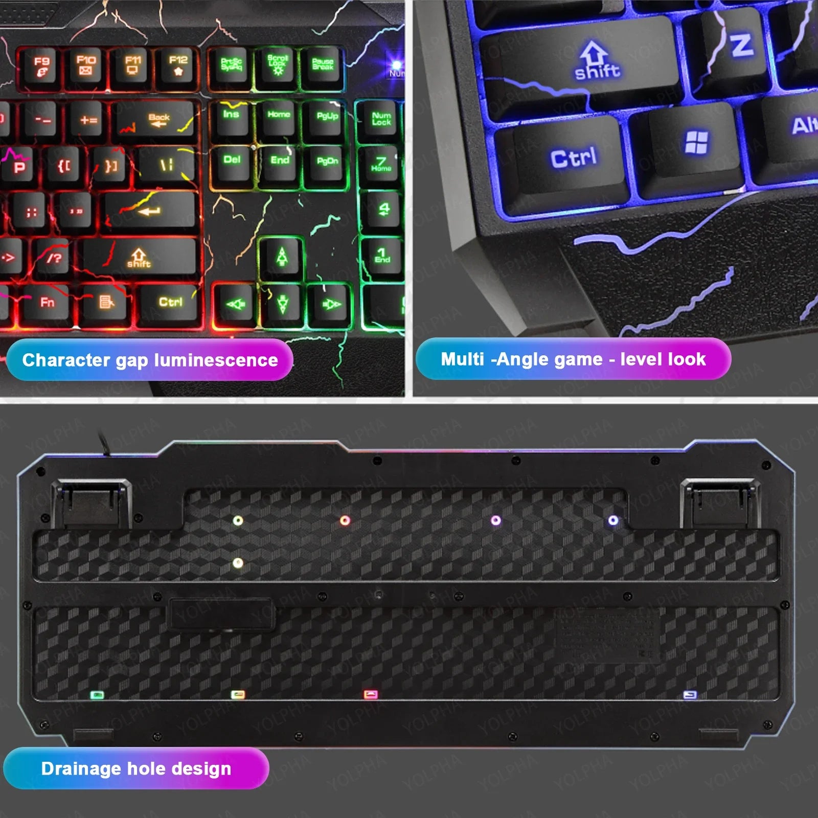 YOLPHA Kit de teclado y raton gamer