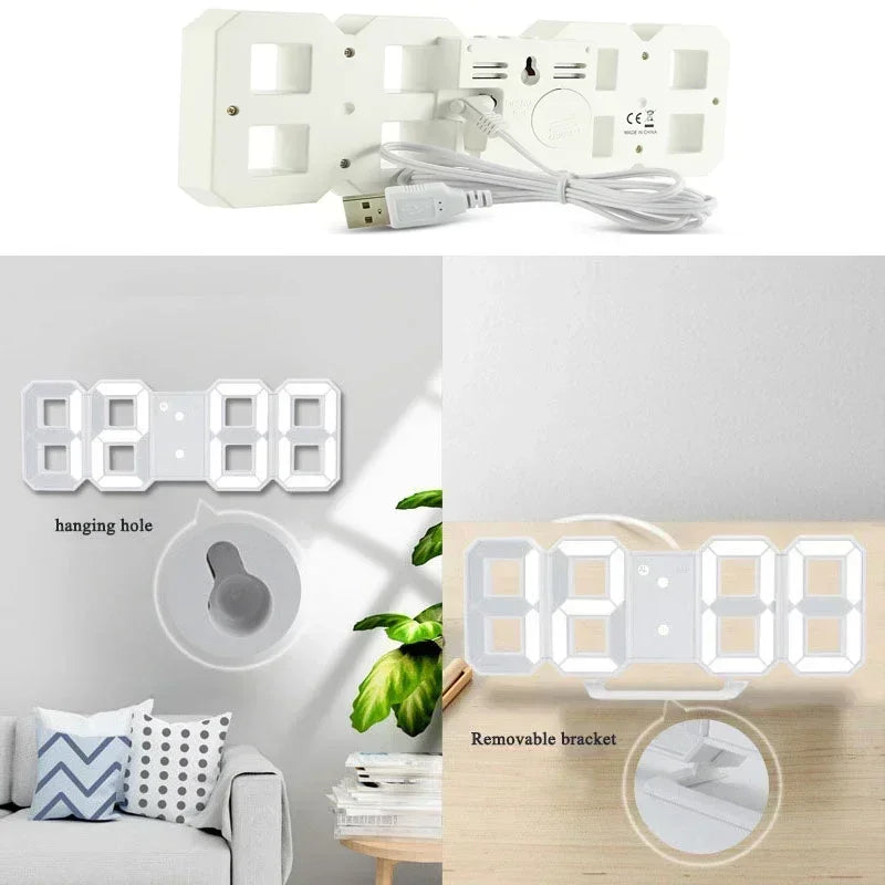 Reloj 3D LED Digital Ideal para hogar, cocina, oficina o decoración