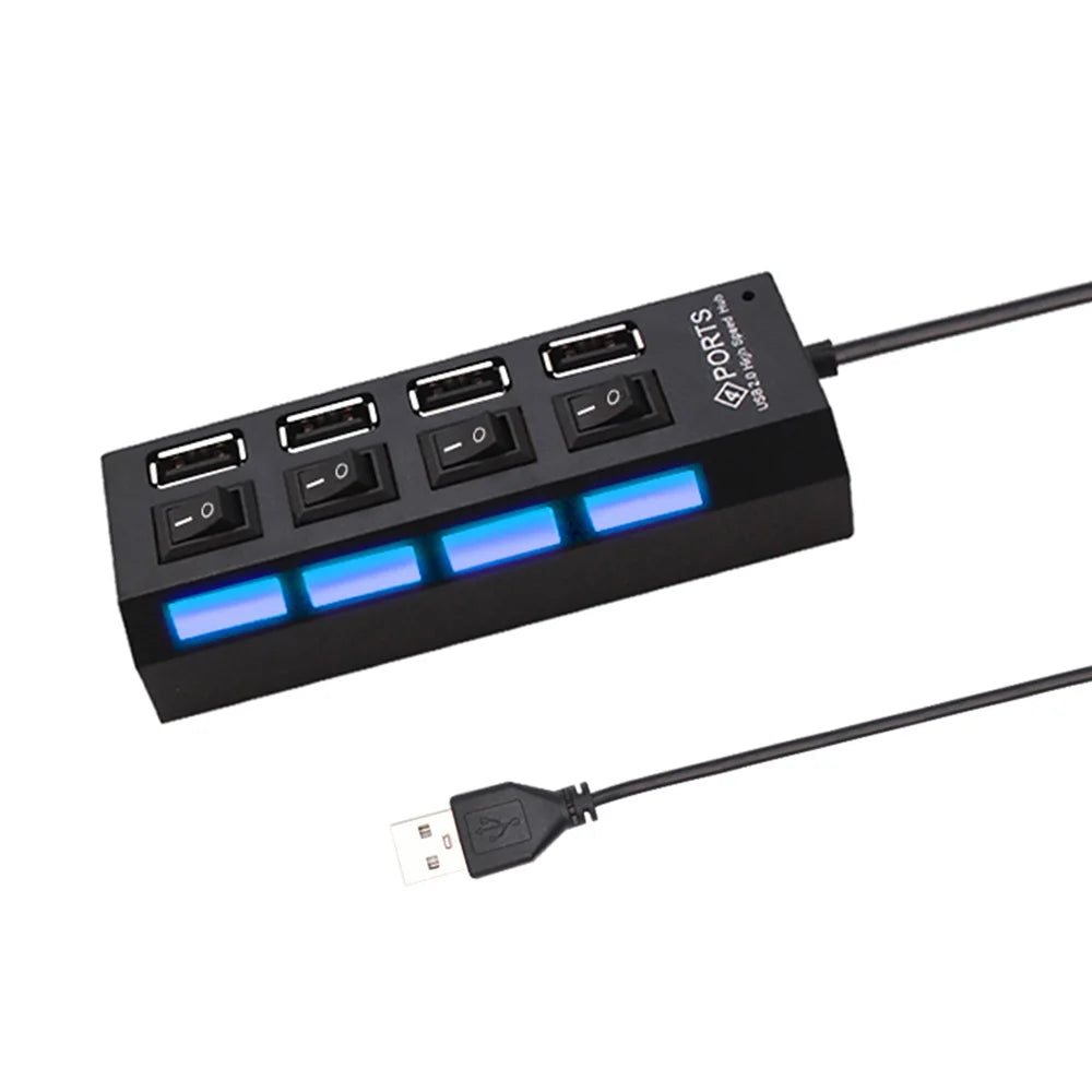 SmartPort Hub USB 2.0 con 4/7 puertos, interruptores individuales